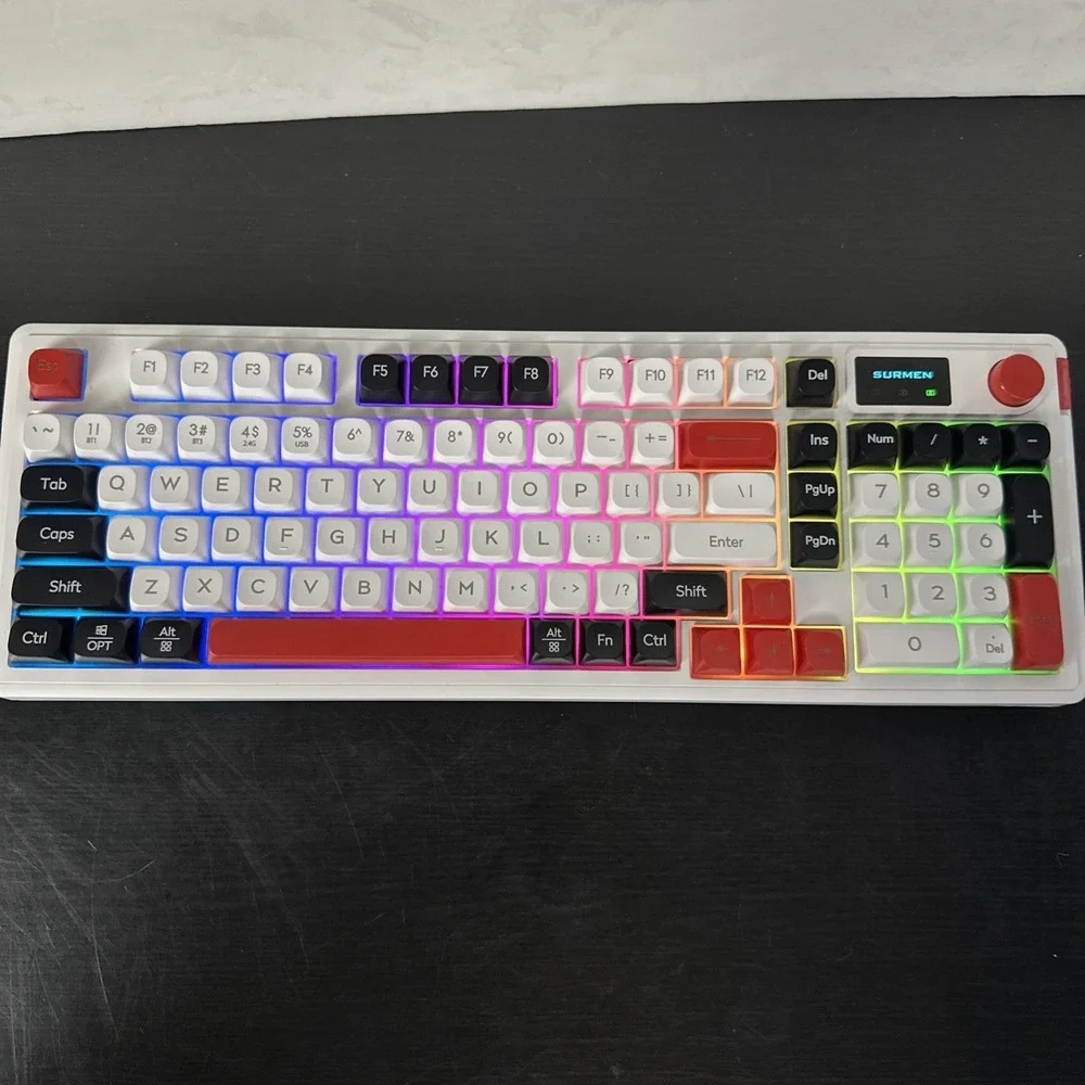 Tecware Spectre 96 RGB White Mechanical‎ Keyboard Customizable LCD Screen